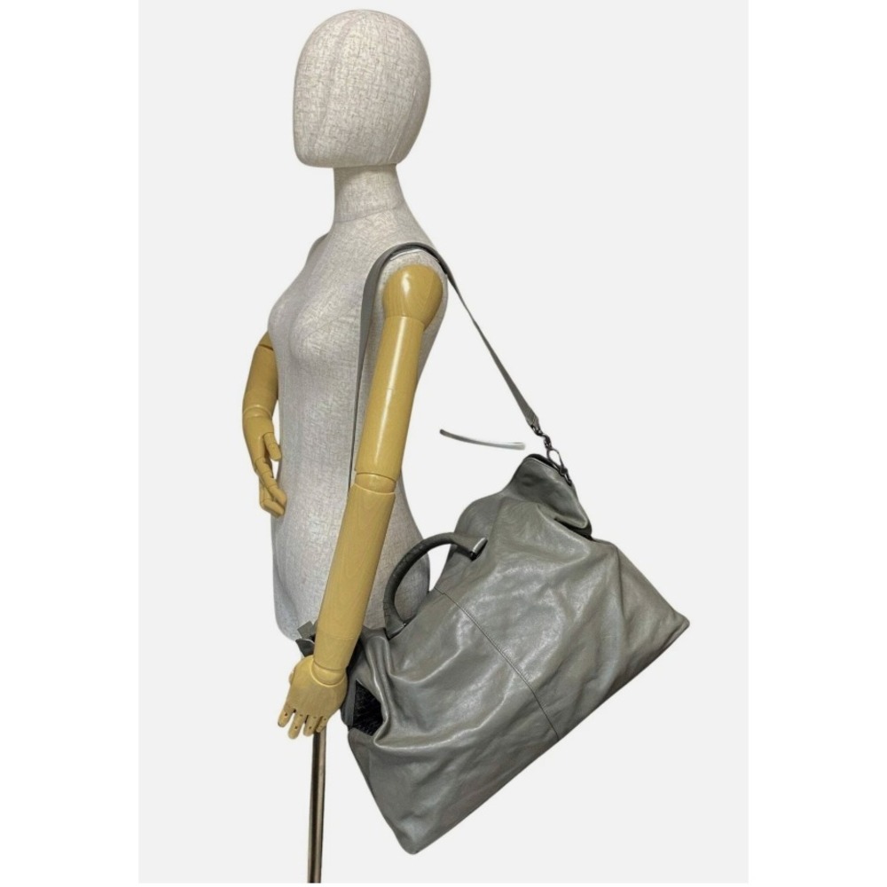 BOTTEGA VENETA Intrecciato Grey Boston Bag - Picture 6 of 16